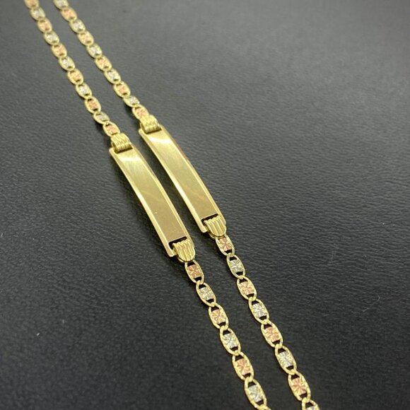 Baby ID Bracelet 5.5 Curb Link Children 10K Gold Real Pulsera Oro Real Bebés - Picture 4 of 7